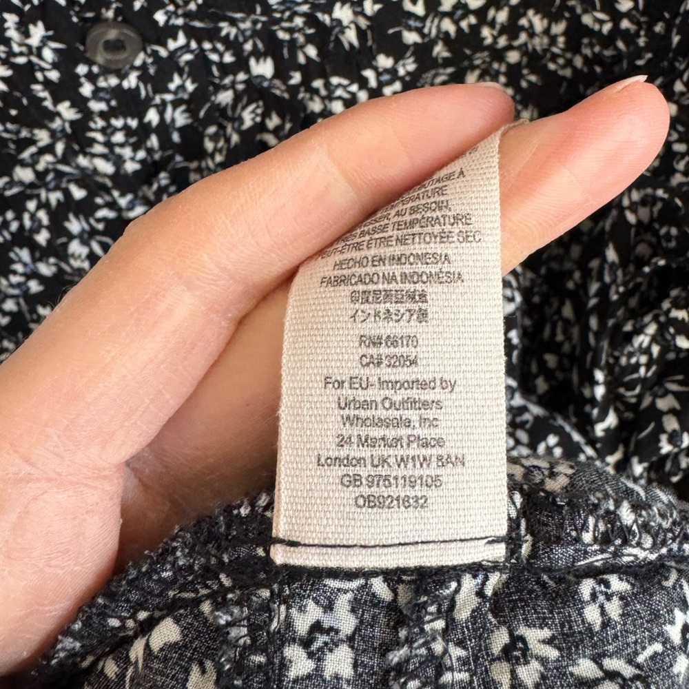 Free People One Fine Day Mini Floral Black Babydoll Dress - Picture 9 of 10
